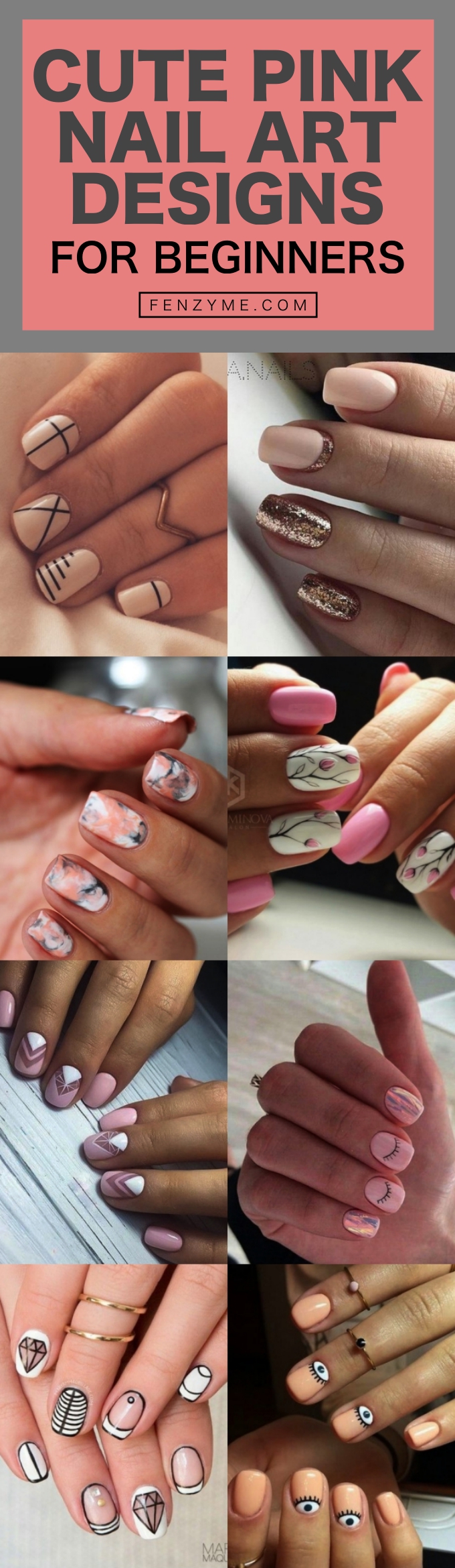 Cute Pink Nail Art Designs for Beginners