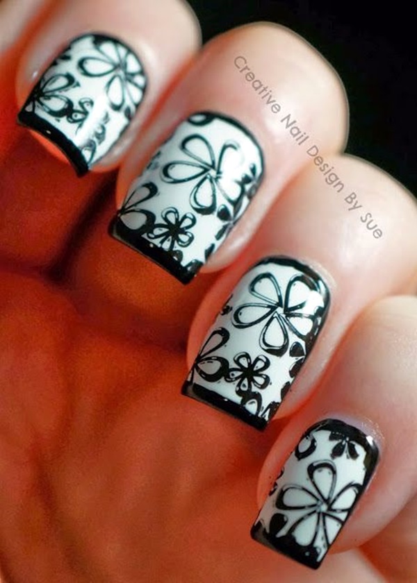 Black and White Nails Designs (42)