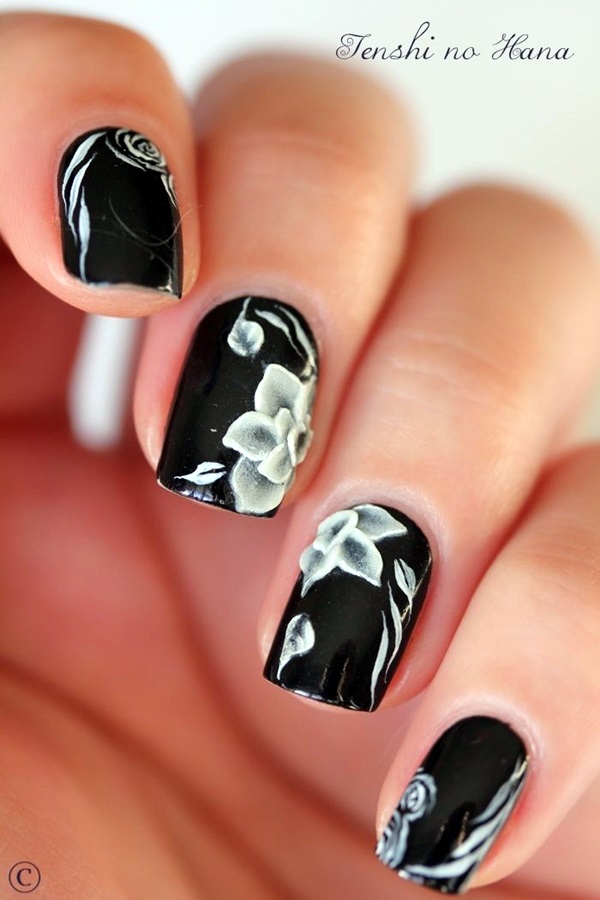 Black and White Nails Designs (50)