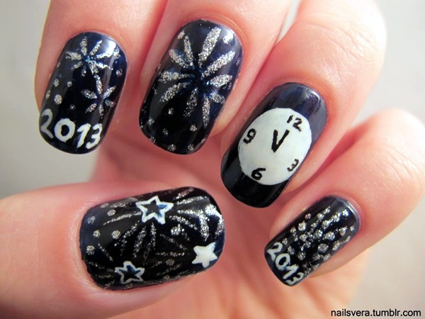 Countdown Clock Nail Designs for New Year's Eve - wide 1