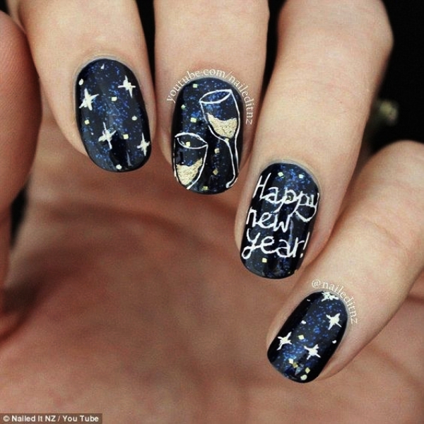 New Years Eve Nails Designs and Ideas