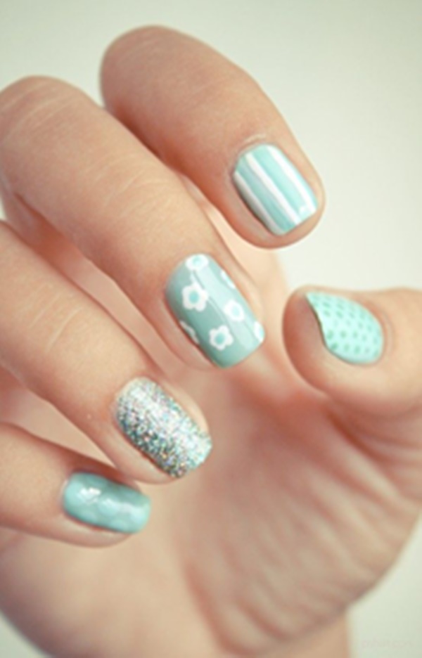 Blue Nail Art Designs and Ideas (13)