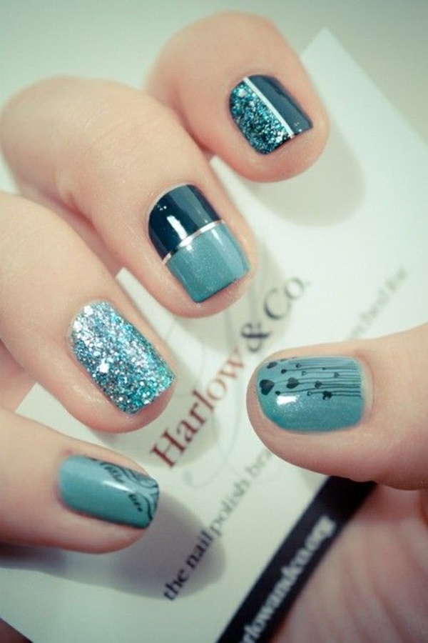 Blue Nail Art Designs and Ideas (23)