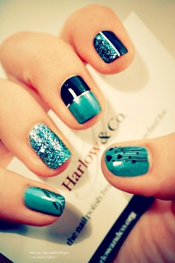 Blue Nail Art Designs and Ideas (25)