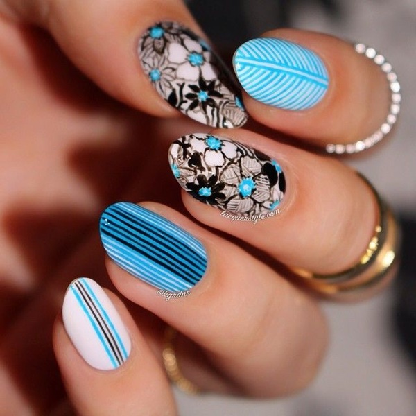 45 Inspirational Blue Nail Art Designs And Ideas Fashion Enzyme