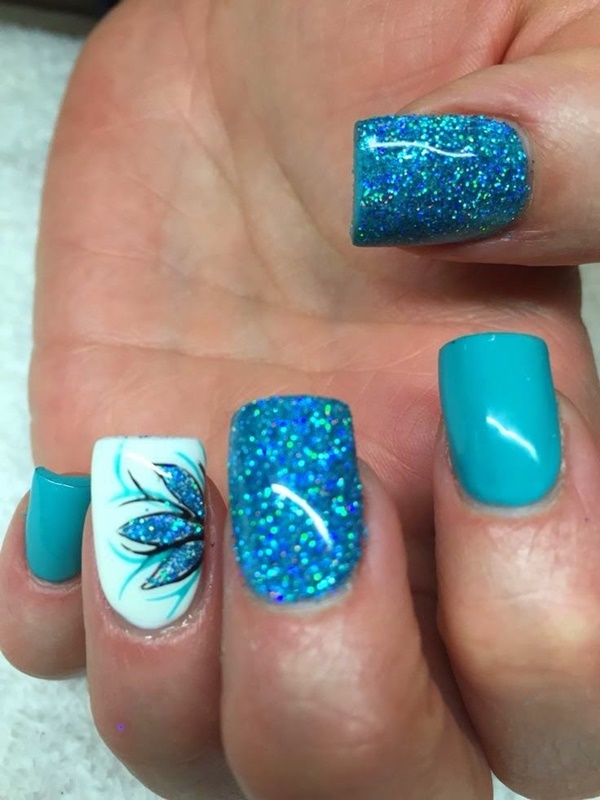 Blue Nail Art Designs and Ideas (45)