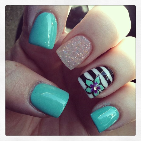 Blue Nail Art Designs and Ideas (49)