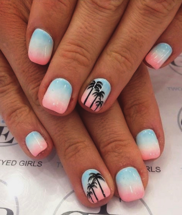 70 Vivid Summer Nail Art Designs and Colors 2017
