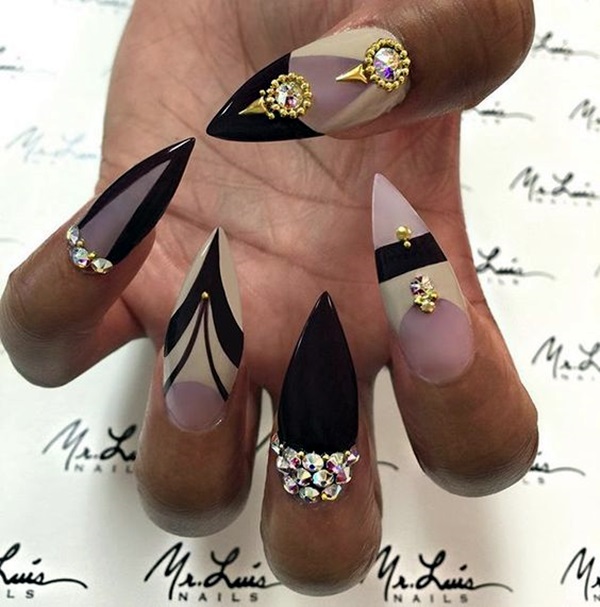 Easy Stiletto Nails Designs and Ideas (12)