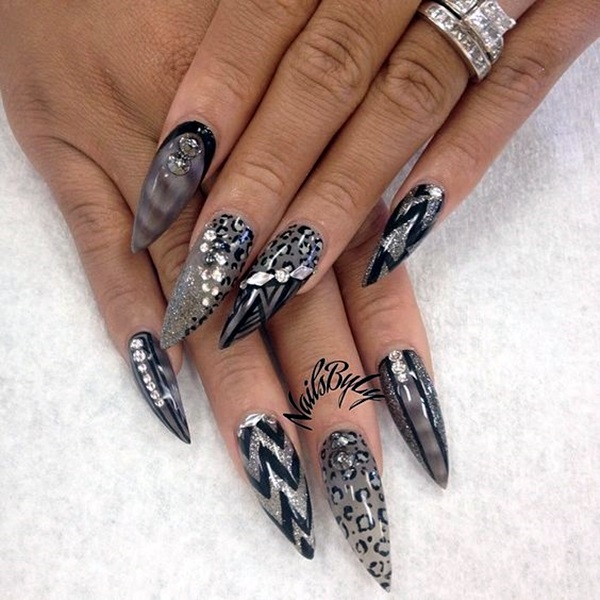 Easy Stiletto Nails Designs and Ideas (19)