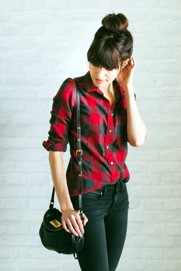 red flannel and jeans