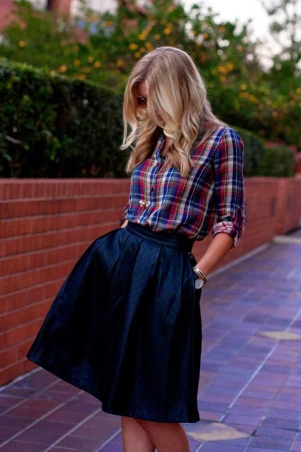 flannel shirt skirt