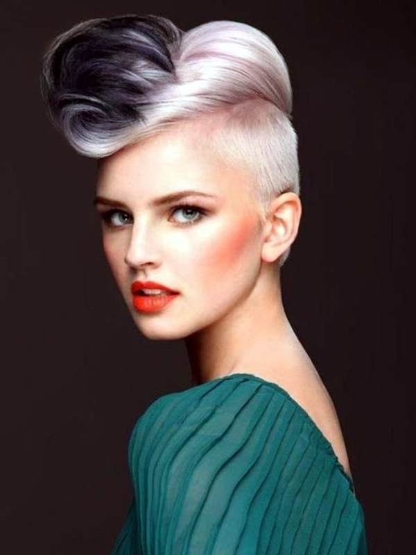Short Mohawk Haircut Female Long Hair for Rounded Face