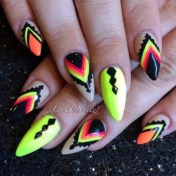 Pointy Almond Nail designs (11)