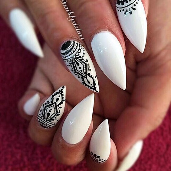 Pointy Almond Nail designs (17)