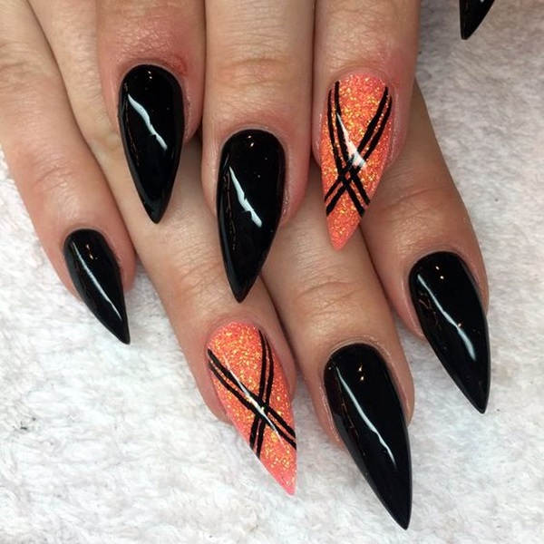 Pointy Almond Nail designs (2)