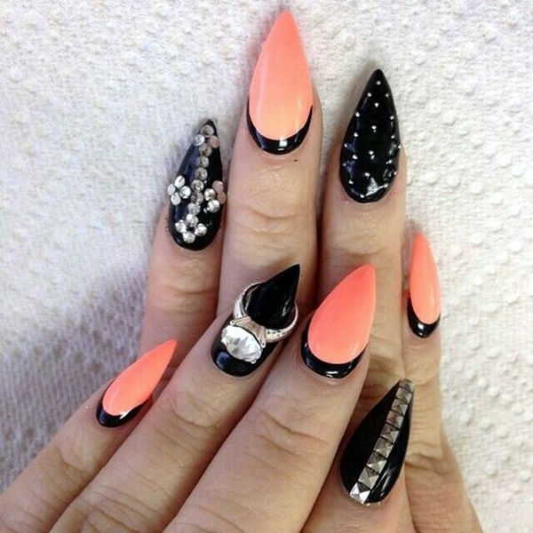 Pointy Almond Nail designs (3)