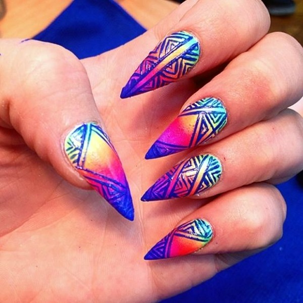 Pointy Almond Nail designs (4)