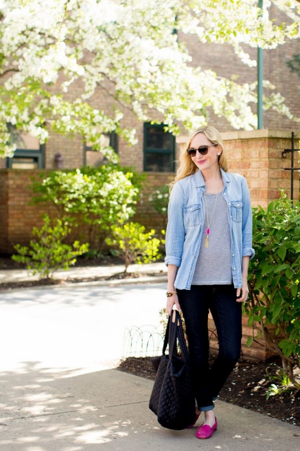 Chambray Shirt Outfits04