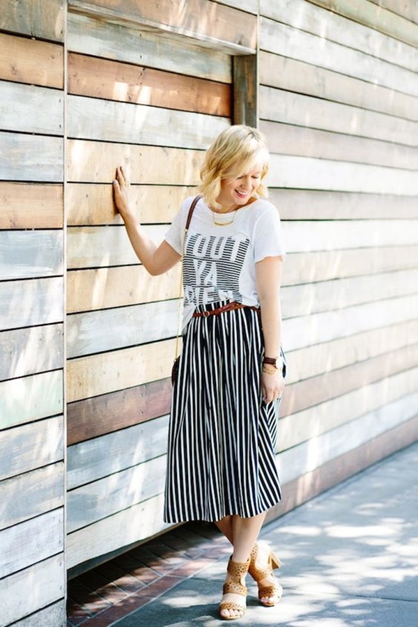Striped Skirt Outfit Ideas (4)