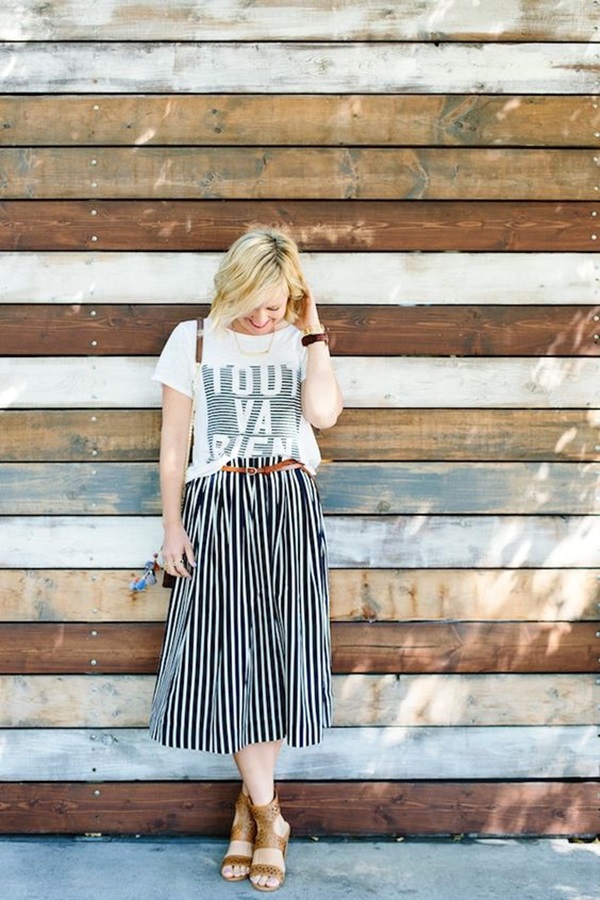 Striped Skirt Outfit Ideas (4)