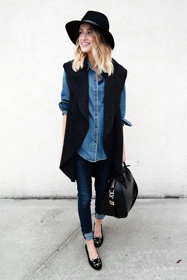 outfit with sleeveless blazer