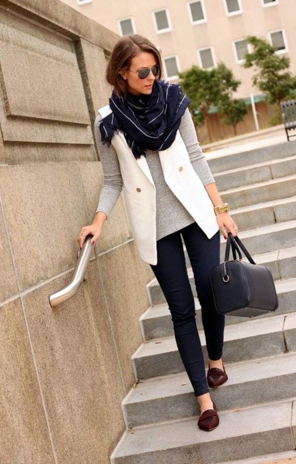 outfit with sleeveless blazer