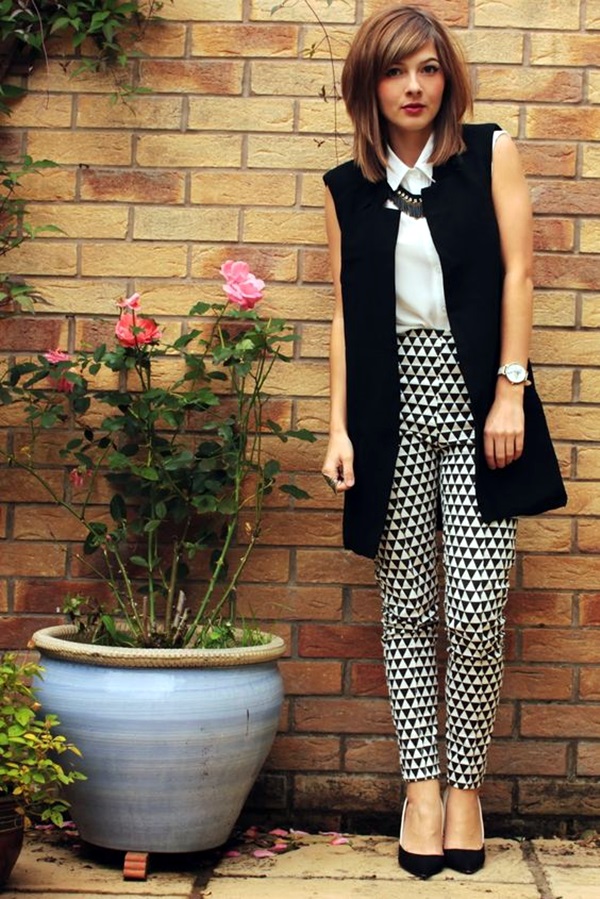 outfit with sleeveless blazer