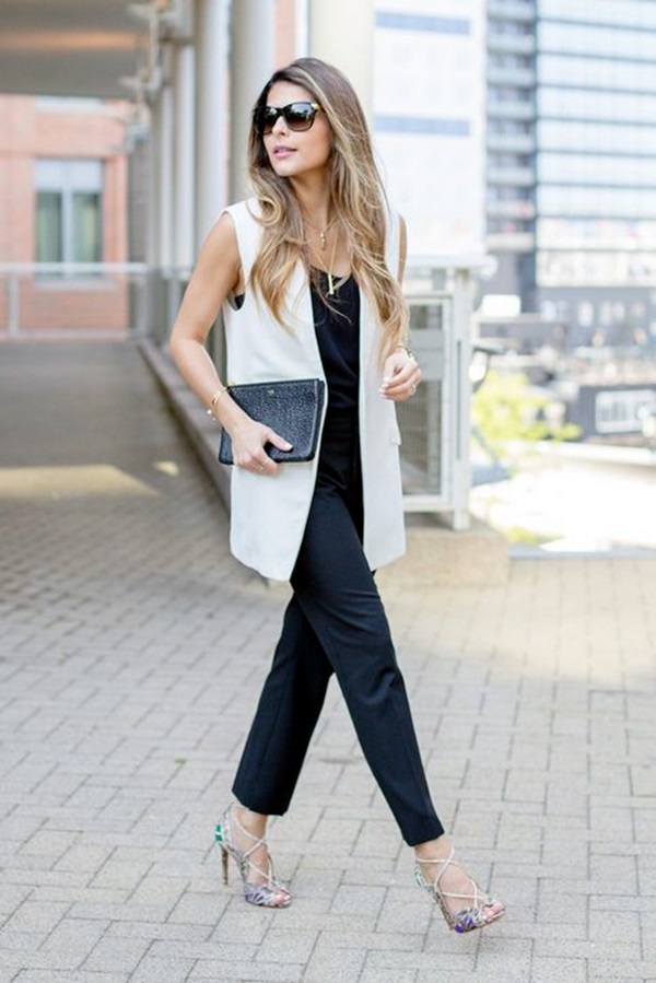 outfit with sleeveless blazer