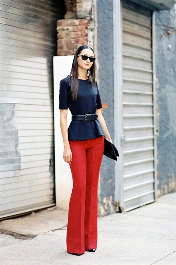 red peplum top outfit