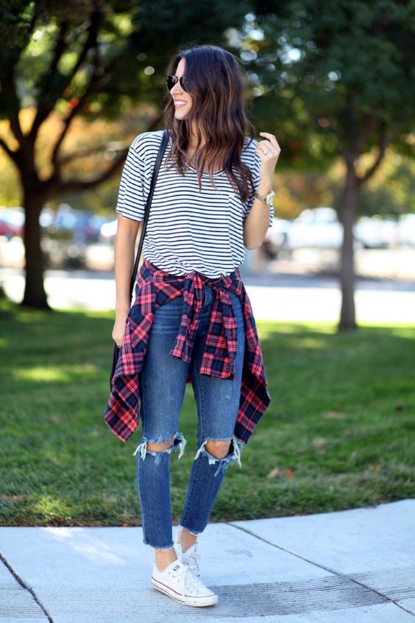 Plaid Shirt Outfits Ideas (3)