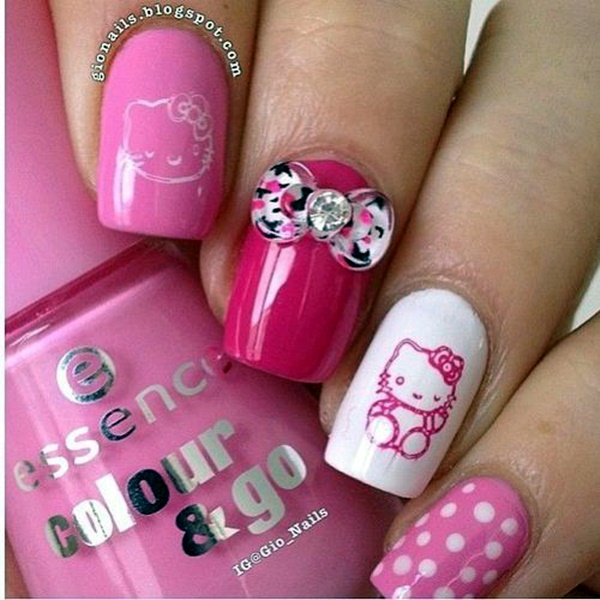 cute-pink-and-black-nails-designs-1