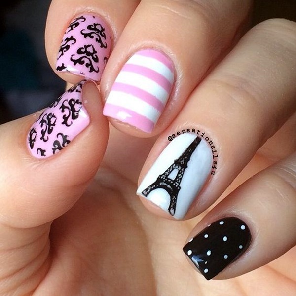 cute-pink-and-black-nails-designs-10