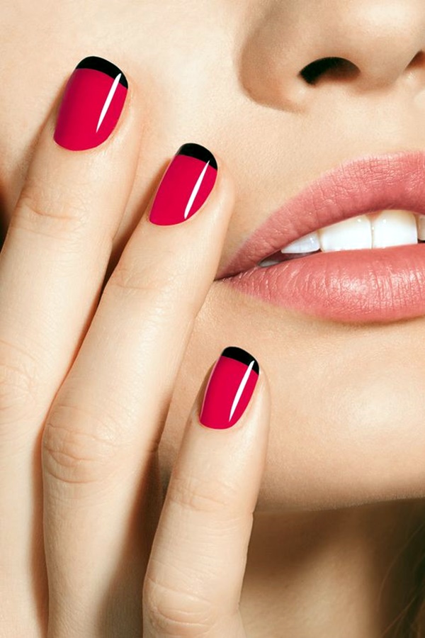 45 Cute Pink And Black Nails Designs