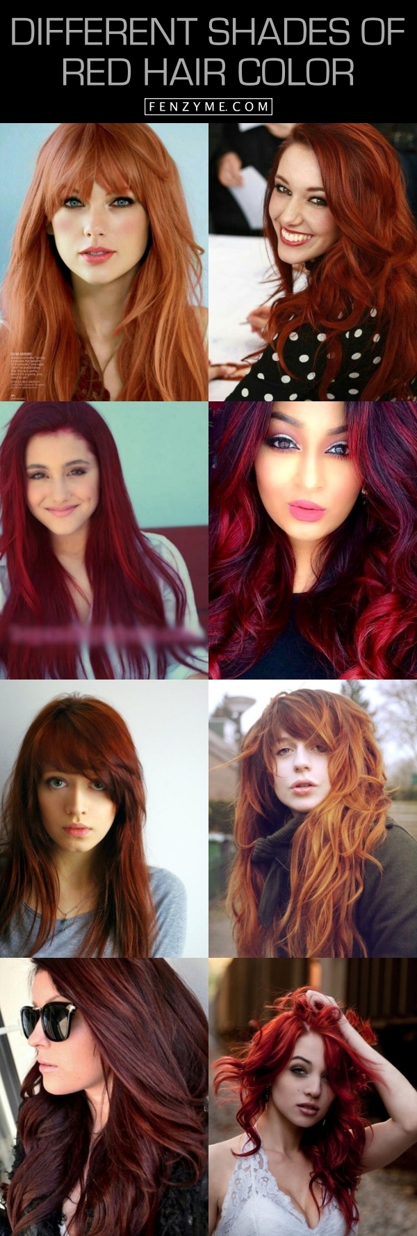 Different Shades of Red Hair Color