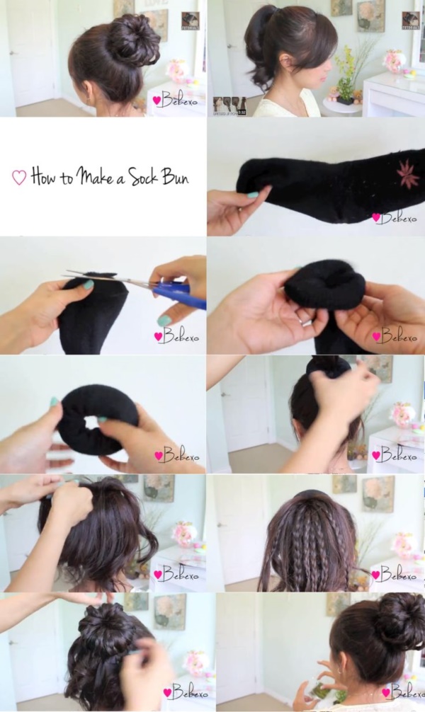 How-to-make-a-sock-Bun-Step-by-Step-Tutorials