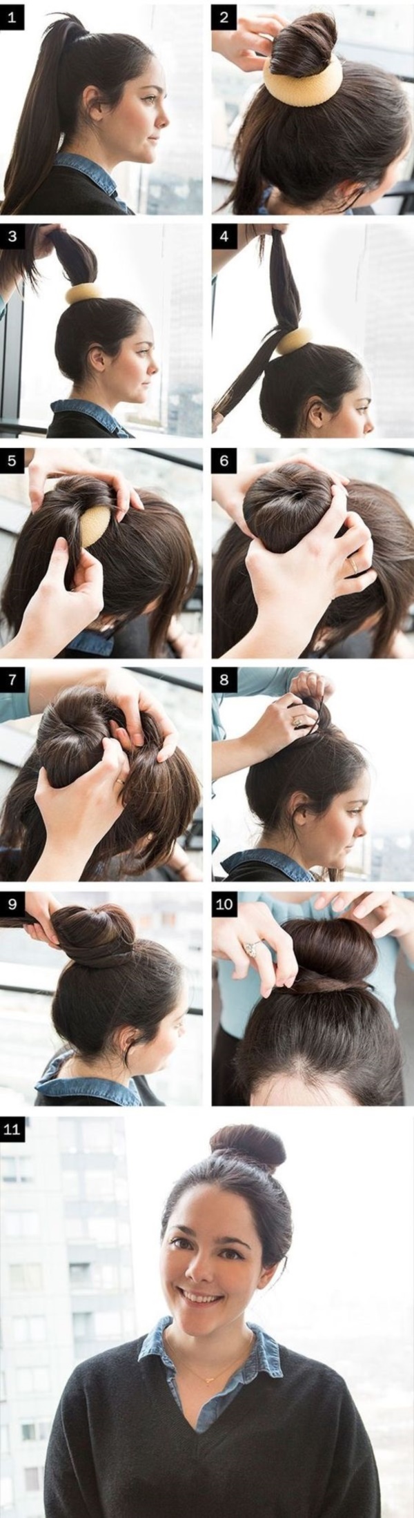 How-to-make-a-sock-Bun-Step-by-Step-Tutorials