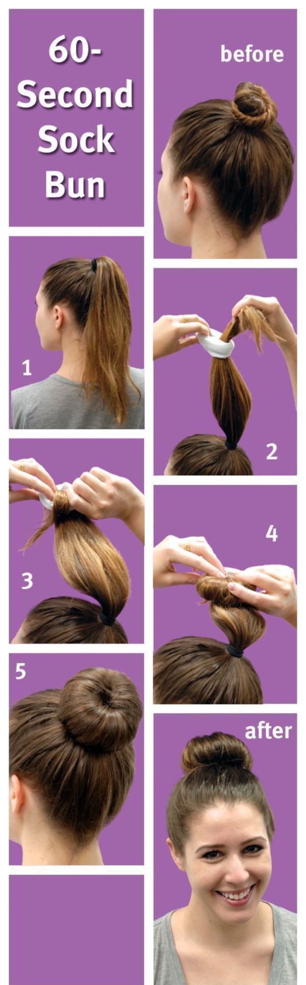 How-to-make-a-sock-Bun-Step-by-Step-Tutorials