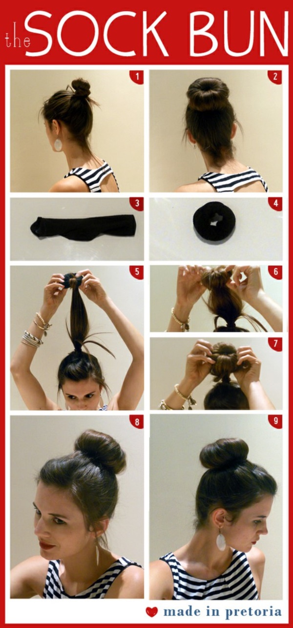 How-to-make-a-sock-Bun-Step-by-Step-Tutorials