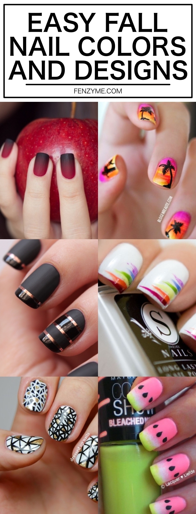 EASY FALL NAIL COLORS AND DESIGNS