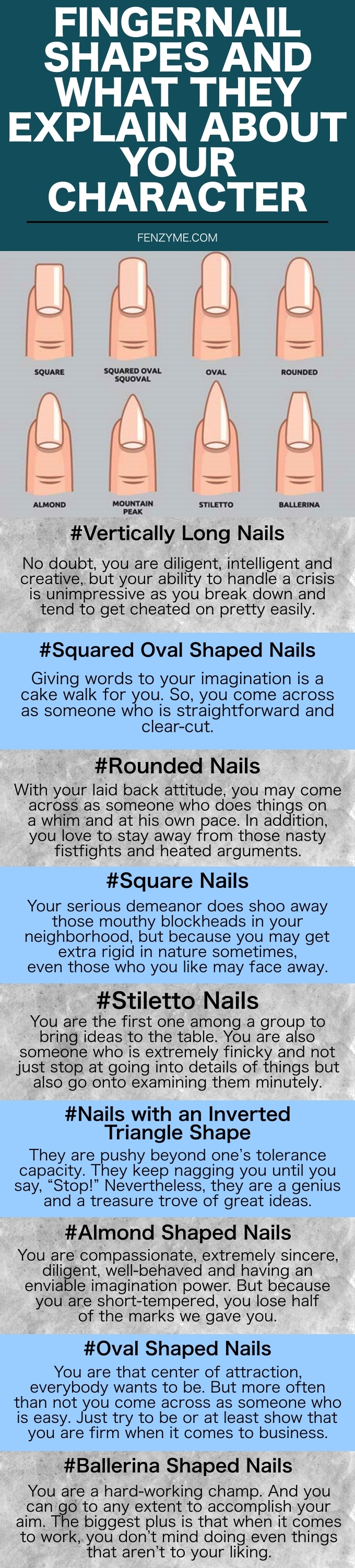 Fingernail shapes and what they explain about your character