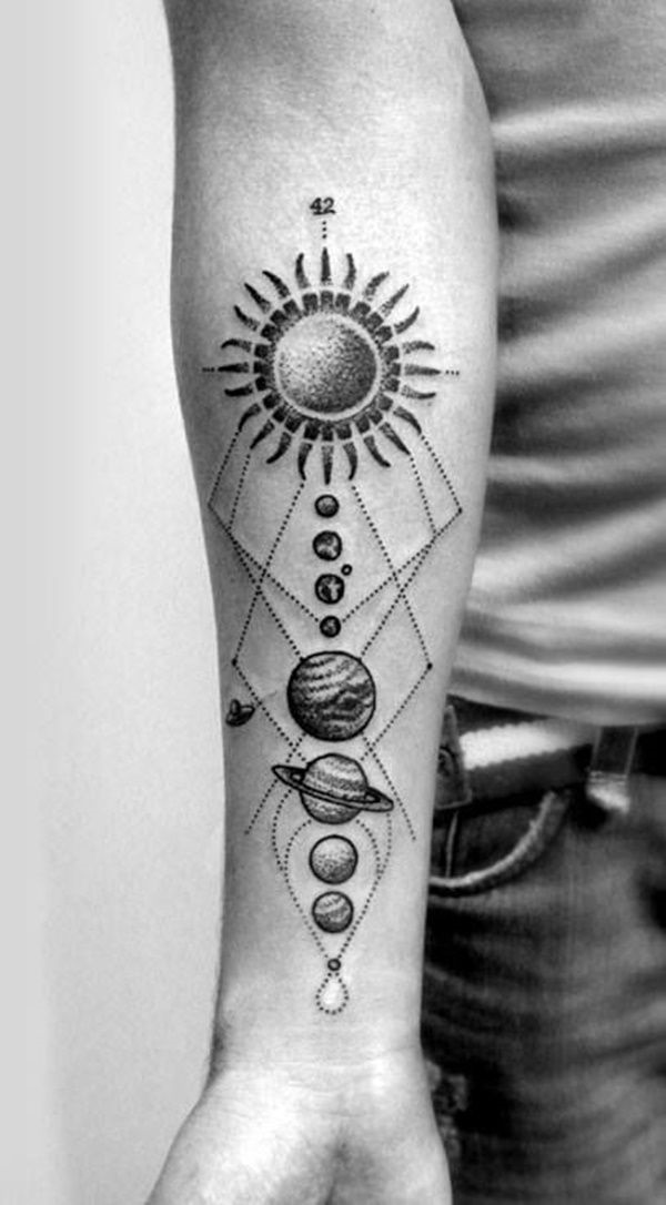 35 Solar System Tattoo Ideas for True Cosmic Lover