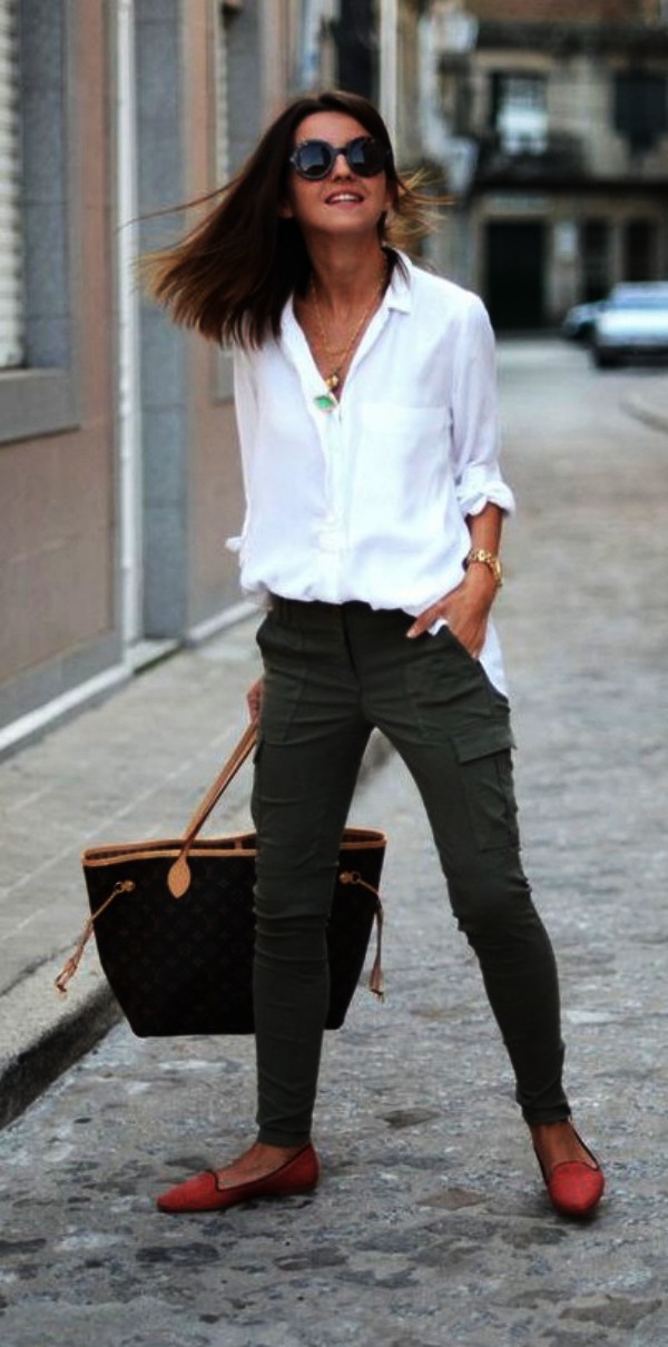 Casual Work Outfits with Flats
