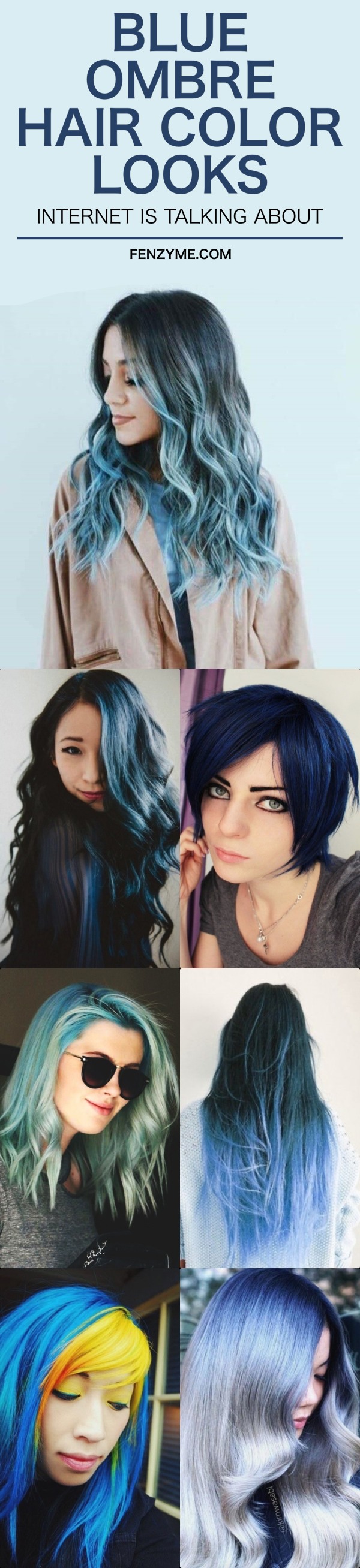 BLUE OMBRE HAIR COLOR LOOKS