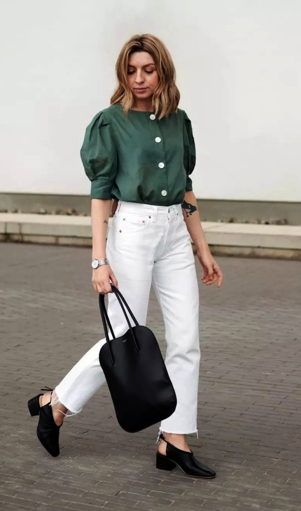 Casual White Pant Work Outfits