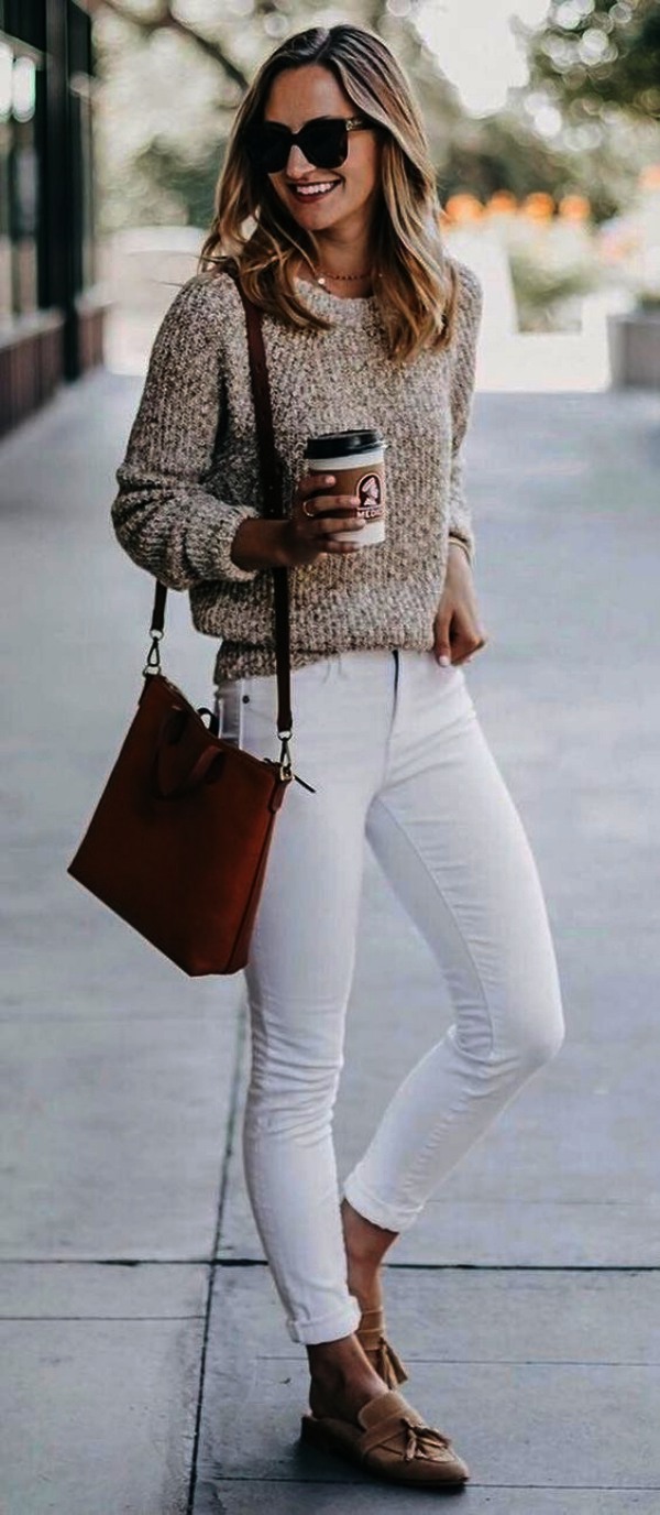 Casual White Pant Work Outfits