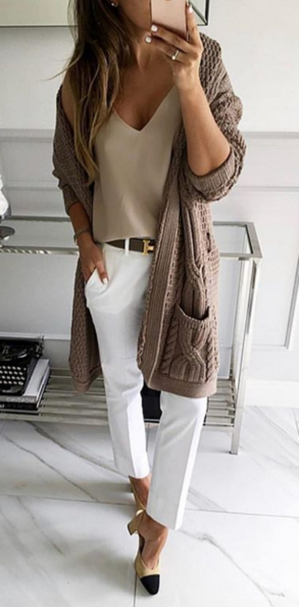 Casual White Pant Work Outfits