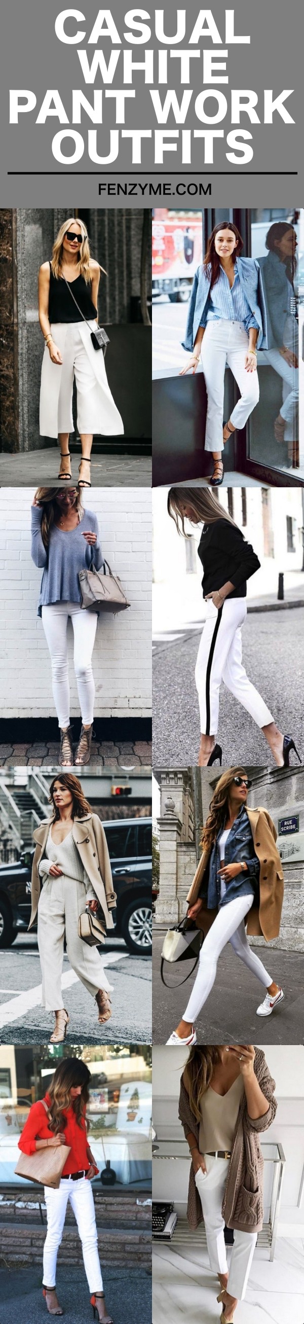 Casual White Pant Work Outfits