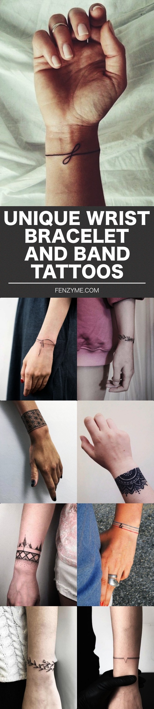 Unique Wrist Bracelet and Band Tattoos