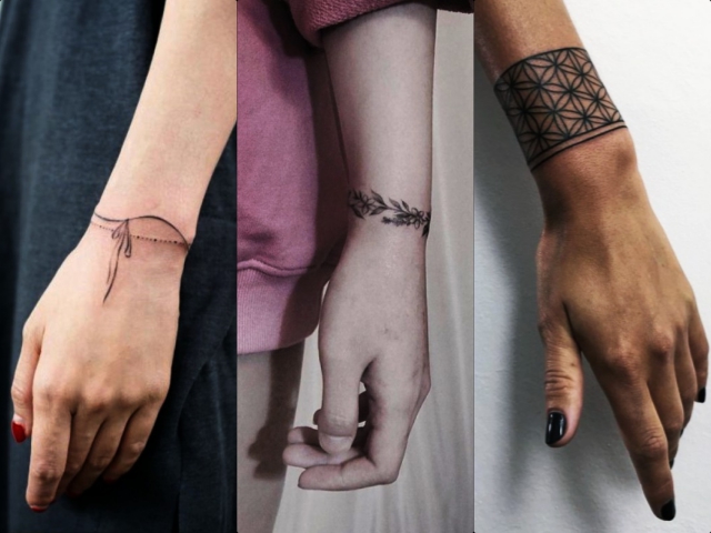 Unique Wrist Bracelet and Band Tattoos